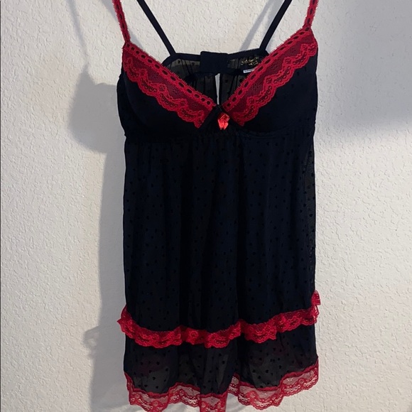 NWOT lace nightie XL black&red - Picture 1 of 3